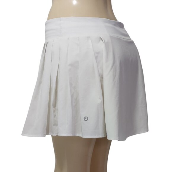 Lululemon Side Pleat High Rise Tennis Skirt Size 8 White - Picture 1 of 13